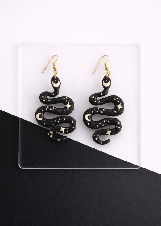 Starlit Serpent - Black Glitter