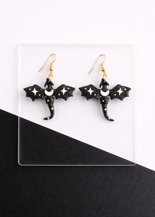 Luna Dragon - Black Glitter